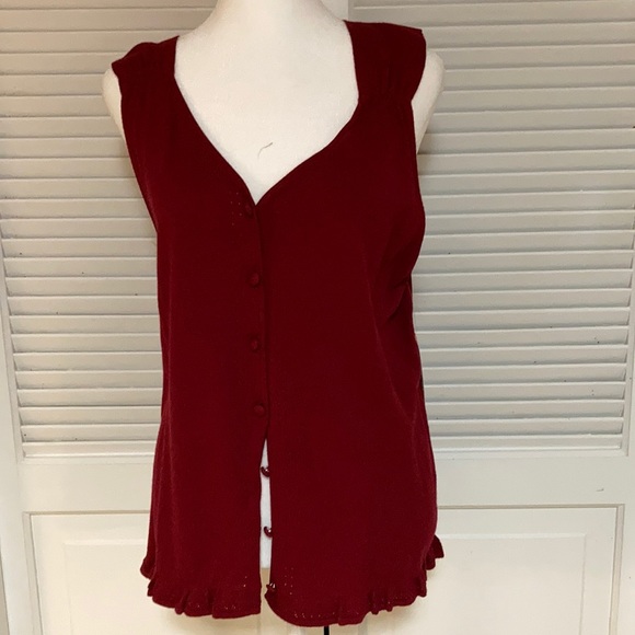 NWT Anne Klein Shade of Maroon Sleeveless Sweater Size XL - Picture 2 of 12